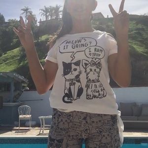 Dog and cat glittery shirt